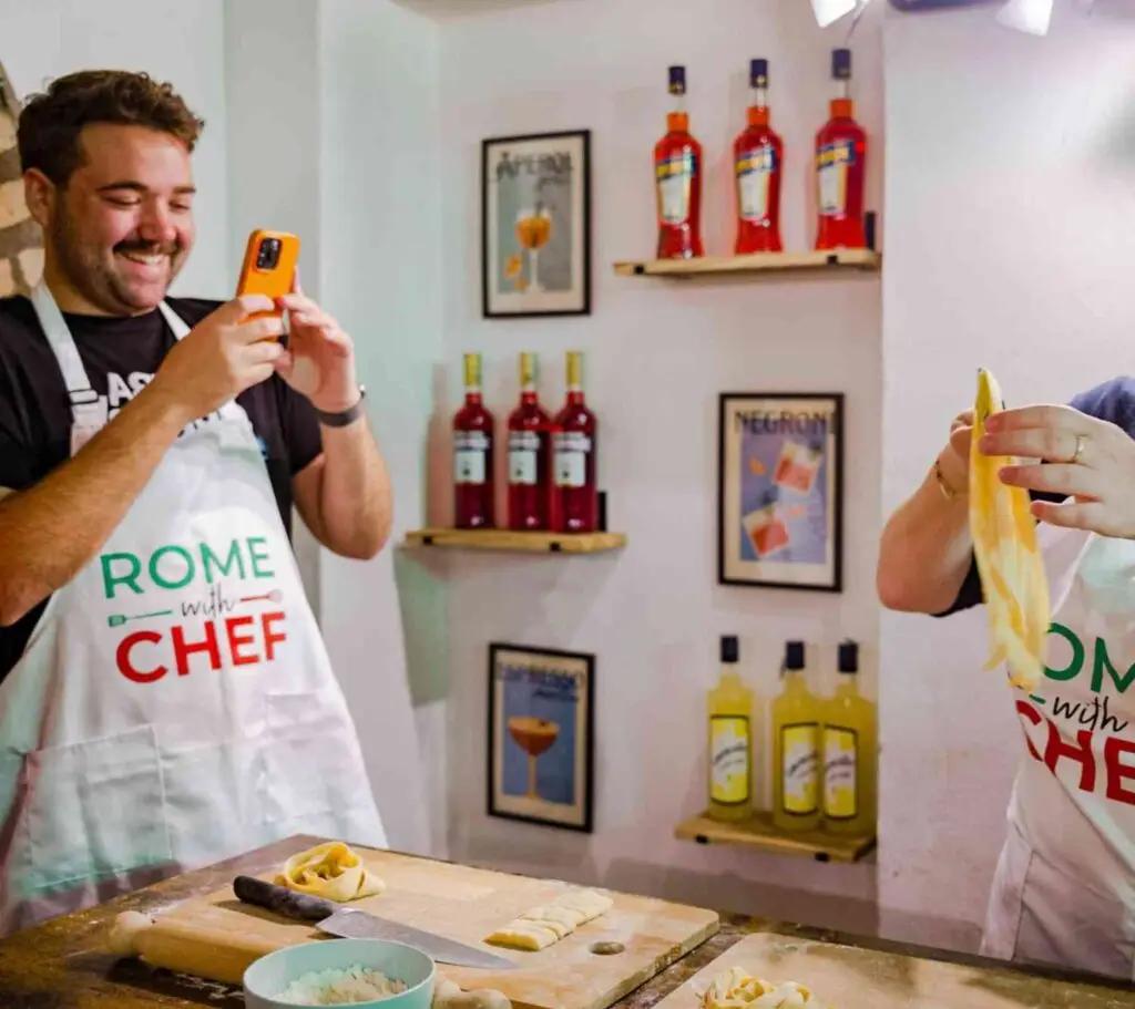 Cooking class in progress