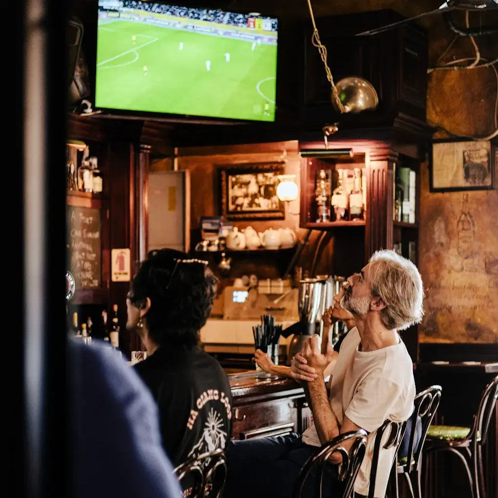 Watching a football game at Rome's Abbey Theatre