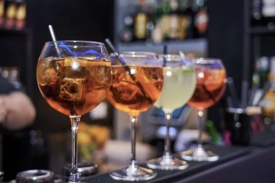 Aprol Spritz on the bar counter