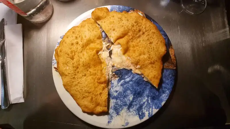 Fried pizza from La Masardona in Rome
